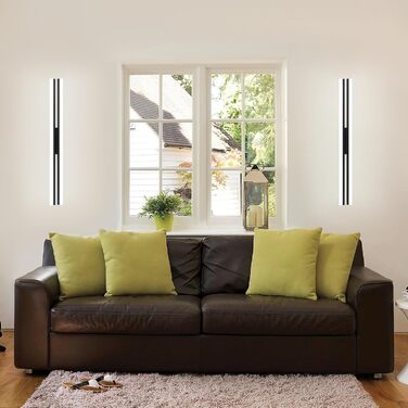 MantoLite LED Wash Table Wall Lights, 60CM 24W Super Bright Bathroom Mirror Lights, Living Room Picture Wall Lamps, 6000K Matte Black IP44, Vanity Mirror Front Lamp Bedside Reading Lights