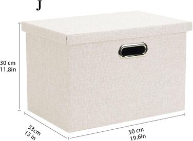 Складана коробка для зберігання Wintao з кришкою, набір 3 шт, велика, 44x31x29 см, сіро-бежева