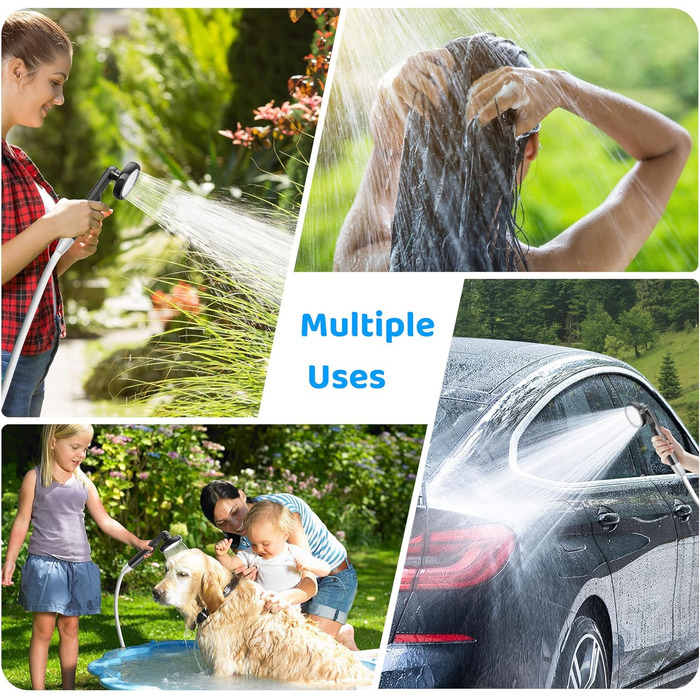 Портативна кемпінгова душ Forever Speed з акумулятором, 2м шланг для кемпінгу, саду, автомийки, пляжу, подорожей