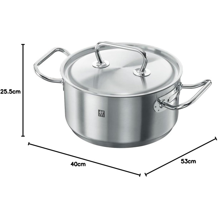 Набір каструль Zwilling Twin Classic з нержавіючої сталі, 5 предметів, індукційні, з 4 кришками