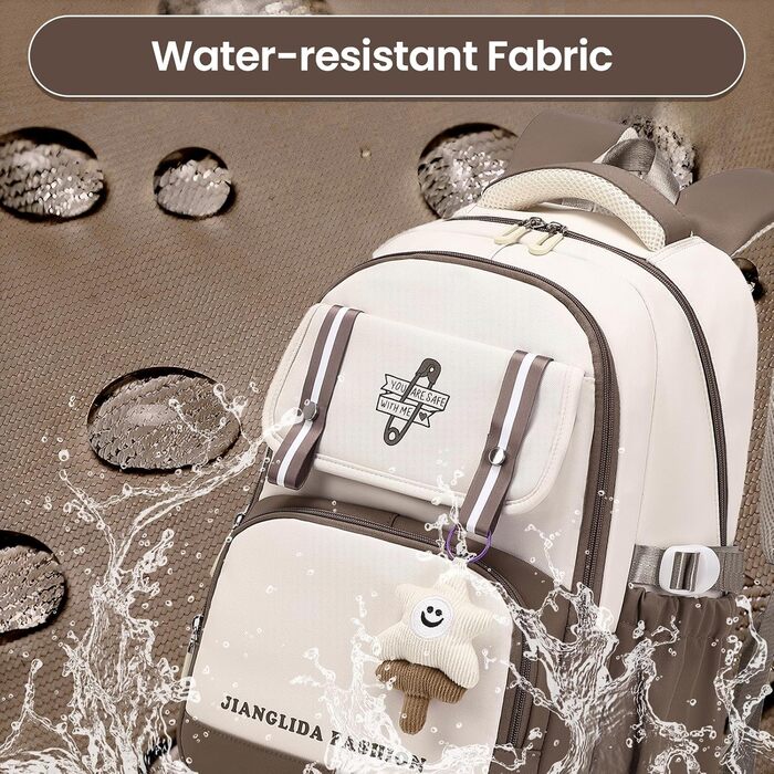 Дитячий рюкзак IvyH для дівчаток - стильний шкільний рюкзак, водонепроникний, великий, для 3-6 класів, фіолетовий (8536# Braun)