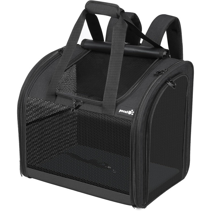 Рюкзак для собак та котів Pecute: переноска для 2 котів або 1 собаки, сірий