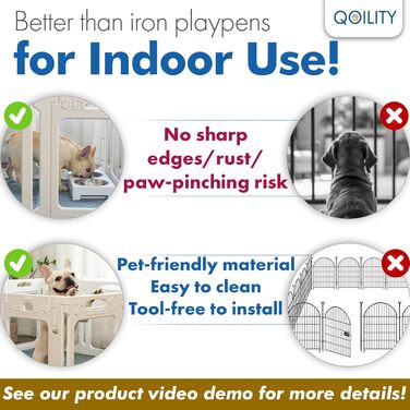 Клітка для собак, прозора, з дверцятами, висота 61 см, 12 панелей, для цуценят та маленьких собак, білий колір