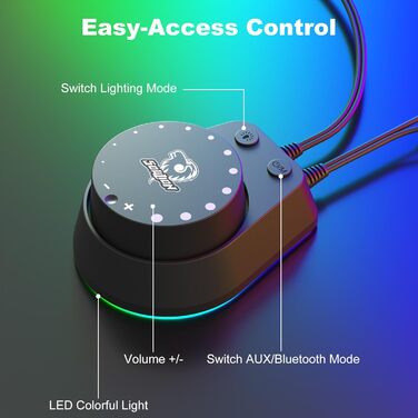 SOULION C30: Bluetooth колонки для ПК, монітора, ноутбука, ігор, стерео 2.0, LED, Aux, USB, чорний (1 шт.)