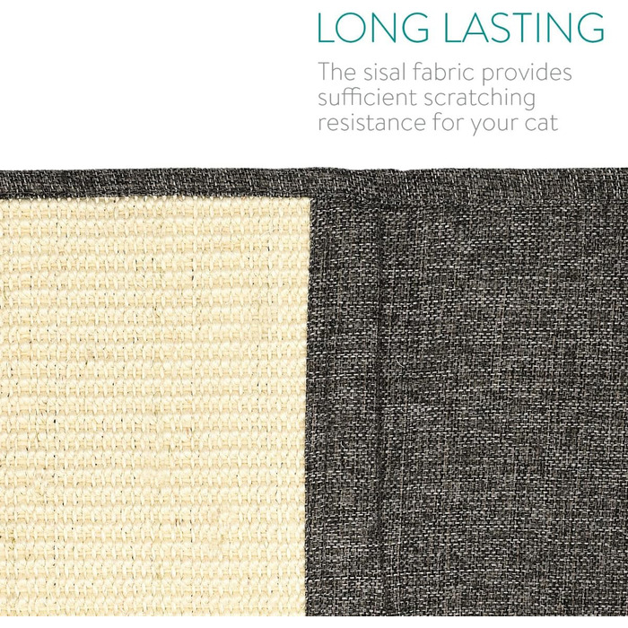 Navaris Cat Scratch Mat Scratch Protection Sofa - with 2 compartments - 128 x 45 cm Sisal Scratch Rug for Cat - Couch Cat Scratch Mat - also for Dogs