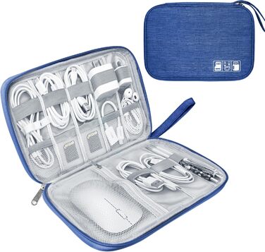 Органайзер для кабелів та аксесуарів для подорожей, синій A-navy