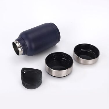 Водонепроникна пляшка для собак Dijiusidy 950 мл (чорна) - 3 в 1 з мискою для прогулянок, подорожей та кемпінгу