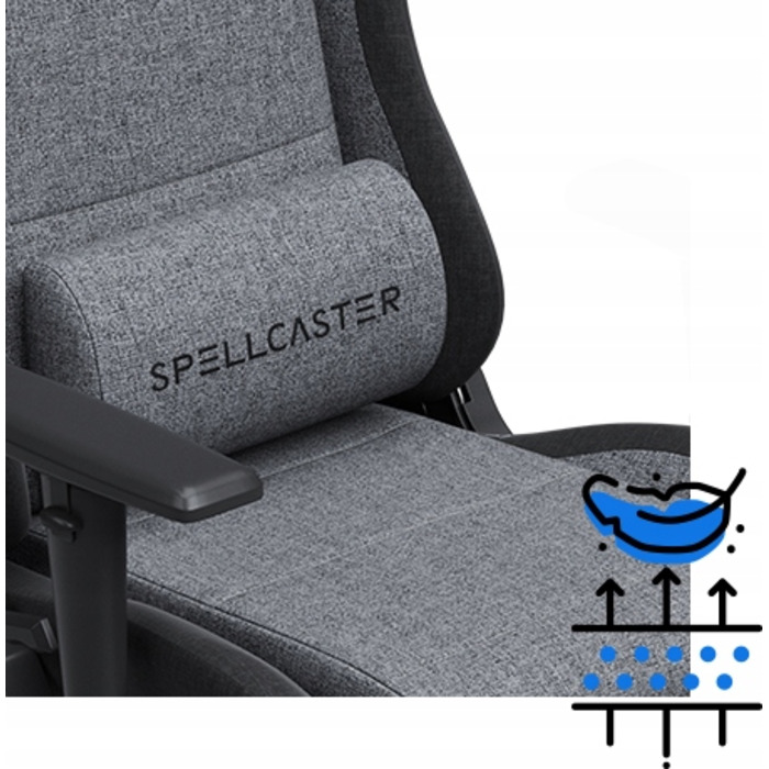 Ігрове крісло Sense7 Spellcaster FUKU, тканина, чорно-сіре
