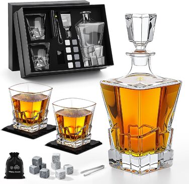 Набір віскі: декантик 800 мл, 2 келихи, 8 каменів, набір віскі та келихів