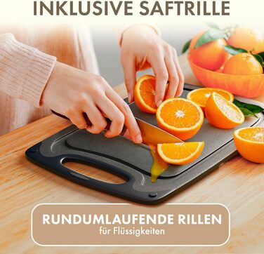 Набір обробних дощок Blumtal 3 шт. (S/M/L) - пластикові, з жолобками для соку та ручкою, BPA free, придатні для миття в посудомийній машині