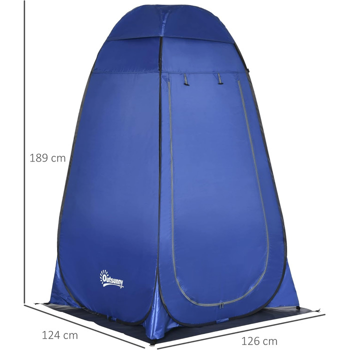 Outsunny Pop-Up Shower Tent Toilet Tent - Portable Outdoor Changing Room & Privacy Shelter with Carry Bag - 126x124x189cm