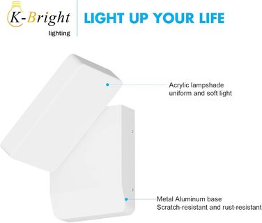 LED вуличне освітлення K-Bright 20W з датчиком руху, IP65, для балкона та саду (білий)