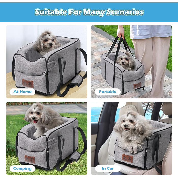 Автокрісло для собак та котів (до 6 кг) - знімний та миючий, для середньої консолі