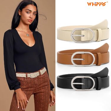 Ремінь шкіряний WHIPPY унісекс, срібна пряжка, бежевий (D-beige), розмір M (76-90 см, довжина 110 см)