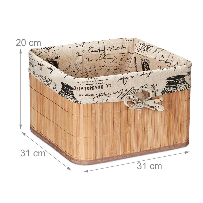 Relaxdays Bamboo Storage Basket