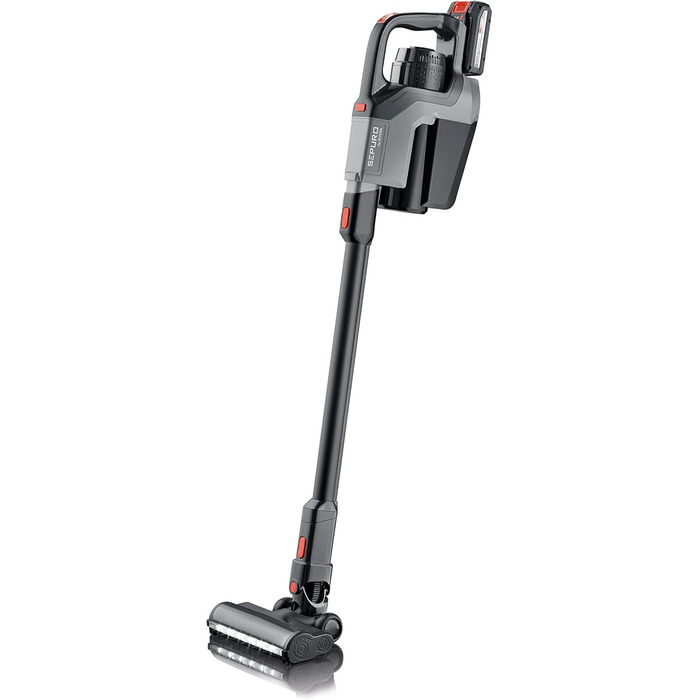 SEVERIN SEPURO акумуляторний ручний та стійковий пилосос з інноваційною технологією пилозбірників та акумулятором Einhell Power, бездротовий пилосос з мішком для алергіків, акумуляторний пилосос, мішковий варіант HV 7185