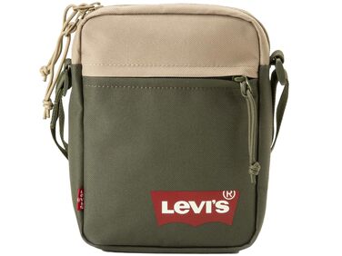 Чоловіча міні-сумка крос-боді Levi's Mini Crossbody Solid з логотипом Batwing, колір Army Green