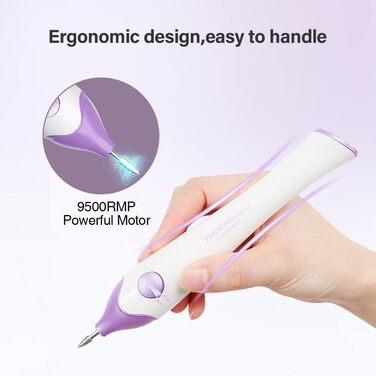 TOUCHBeauty Електричний фрезер для нігтів 5-в-1, бездротовий, манікюр/педикюр, набір з LED/UV сушаркою, AG-1335C (Лідний)