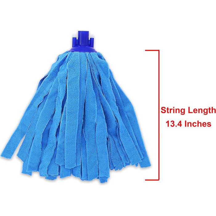 6-Piece Blue Microfiber Mop Replacement Heads, compatible with O-Cedar Microfiber Cloth Mop, Mop Refill Pack, for 2 cm Diameter Mop Handle