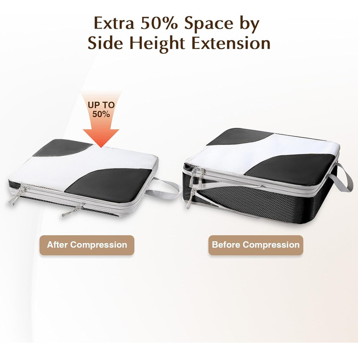 Органайзери для валізи DIMJ - Набір 8 шт. для подорожей, чорного кольору