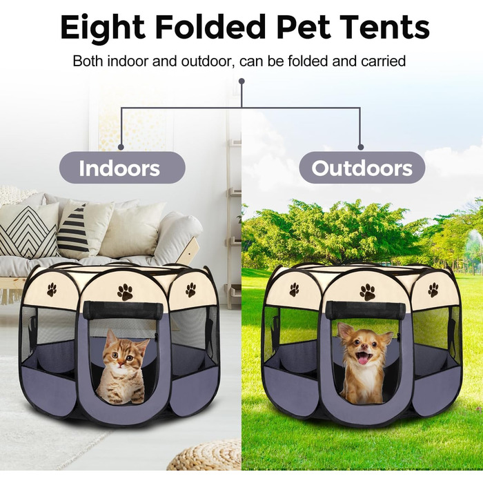 Складаний вольєр для цуценят та котів, вольєр для собак у квартиру, 73 x 73 x 43 см