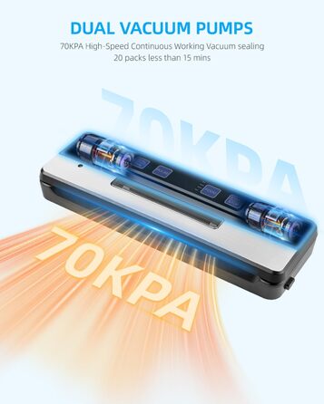 Вакуумний пакувальник Carehabi: 6 режимів, знімний піддон, ніж та 2 нагрівальні елементи