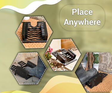 ARSUK Welly Boot Scraper, Boot Butler, Shoe Brushes, Motif Shoe Accessories & Care Cast Iron Wellington Boot Rack, Made of Metal Cast Iron Boot Scraper, Shoe Shelves & Cabinets