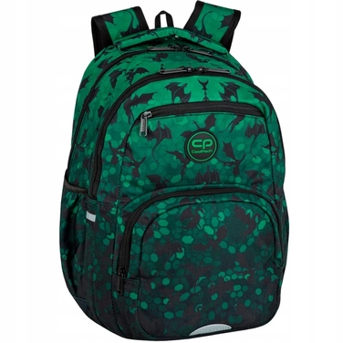 Багатовідсіковий шкільний рюкзак CoolPack, чорно-зелений, 26 л