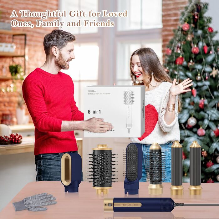 Мультистайлер для волосся 6-в-1: фен, плойка, круглі щітки, брашинг, термощітка, 1350W