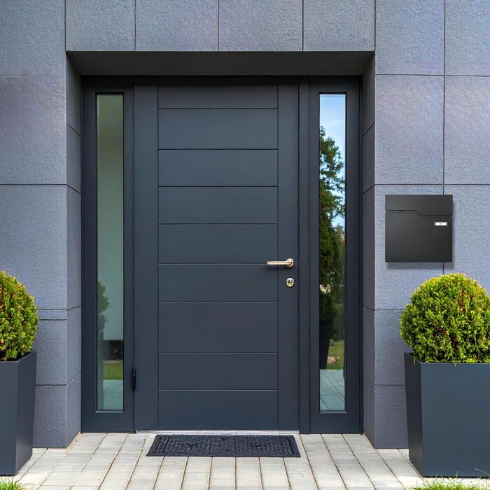 Поштова скринька KTC Home Premium Postlux 4.0 з нержавіючою сталлю, чорна - стійка до УФ-випромінювання та погодних умов, порошкове покриття