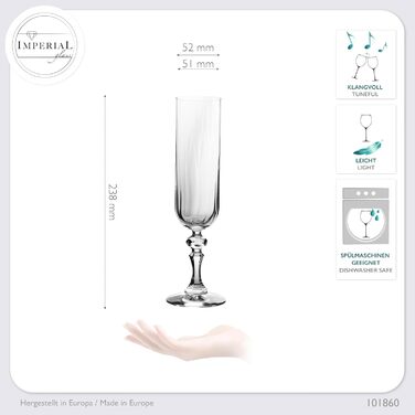 Набір келихів для білого вина 'Прага' 320 мл, 6 шт. з Crystalline скла, Vintage, для посудомийної машини