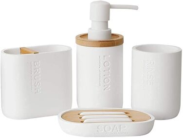 Набір аксесуарів для ванної кімнати з бамбуком/деревом, набір для ванної кімнати, аксесуари для кухні, себорегулятор, тримач для зубних щіток, мильниця