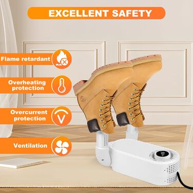 Електричний сушильник для взуття з таймером та подвійним кріпленням, для швидкої сушки взуття, шапок та лижних черевиків