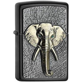 Запальничка Zippo з емблемою слона, кристал Swarovski, сіра, оригінальна, подарункова коробка, кишенькова, багаторазова