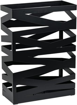 Dönges 'Maxi' Metal Umbrella Stand with Drip Tray & Hooks - Space-Saving, Elegant Black - Ideal for Entryway & Foyer Decor
