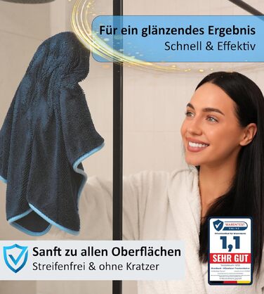 Набір рушників для сушіння BLUMBACH Ultra Wipes, 700 GSM, 40x60 см, темно-синій (3 шт.) — преміум серія для душу та авто