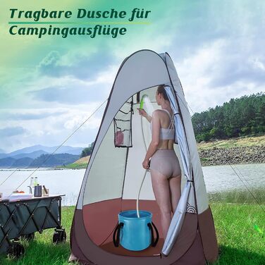 Eletorot Camping Shower with Pump, Camping Shower for Shower Tent, Mobile Shower for Camping Outdoor Garden Car, USB Rechargeable Battery with 1.8m Hose