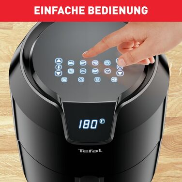 Tefal EY4018 Easy Fry Precision XL Hot Air Fryer | Air Fryer | 1500 W | 4.2 L for 6 Portions | 8 Automatic Programs | Digital Display | Energy-Saving | Healthy Oil-Free Fryer | Black