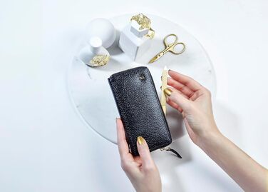 Набір для манікюру ZWILLING Gold Edition (5 предметів, чорне шкіряне е туї, догляд за руками та ногами, дорожній набір, з ножицями для нігтів та кусачками), Преміум