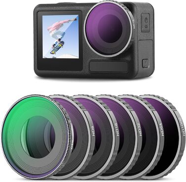 Набір фільтрів NEEWER CPL та ND для DJI Osmo Action 4/5 Pro (4 шт.): CPL, ND8, ND16, ND32. Фільтри для екшн-камери з багатошаровим покриттям.