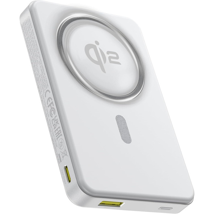 Power Bank Baseus 10000mAh з MagSafe Qi2, 22.5W PD, USB-C, Білий