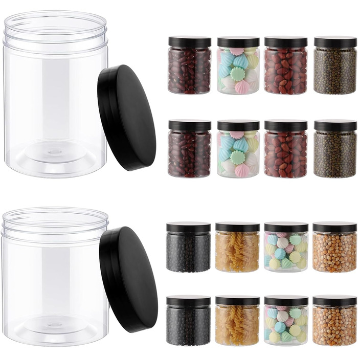 Набір контейнерів для зберігання продуктів 16 шт. (240мл + 420мл) з кришкою, BPA-Free, прозорі