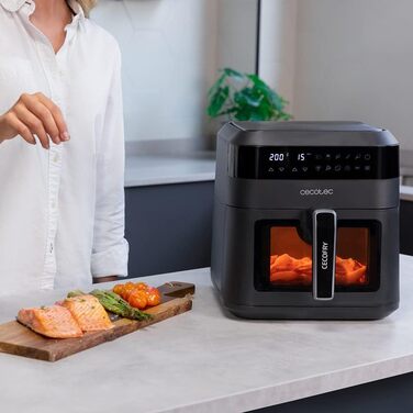 Cecotec 6L Hot Air Fryer Cecofry Experience Window 6000. 1300 W, PerfectCook Technology, adjustable temperature, window, touch control panel, 9 modes, timer, black | Window