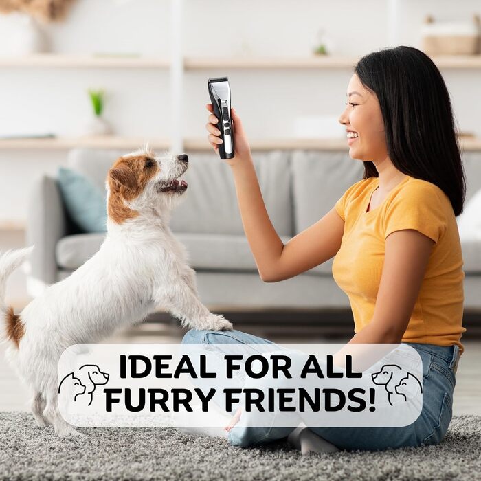 Професійний собачий триммер BarberBoss QR-9086 для густого волосся: набір для грумінгу собак та котів, бездротовий, тихий