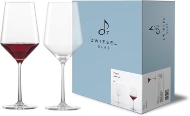 Бокали для червоного вина Zwiesel Glas Pure, набір 2 шт, кришталеві келихи з Tritan, німецьке виробництво, підходять для посудомийної машини