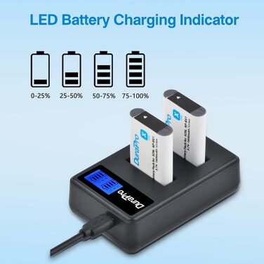 Durapro NP-BX1 акумулятор + зарядний пристрій Dual USB LCD для Sony RX100, RX100 II, WX500, HX300, HX400V та інших моделей Sony