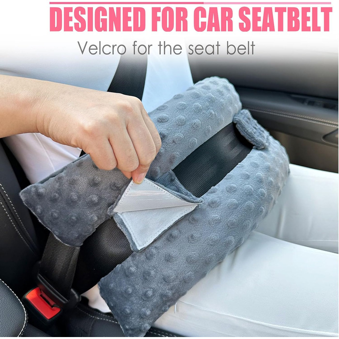 Hysterectomy Seat Belt Pillow after C-Section Pillow, Abdominal Surgery, Seat Belt Pillow with Pocket for Tummy Tuck, Hysterectomy, Recovery, a Must-Have for Patients, Gift, Minky Dot