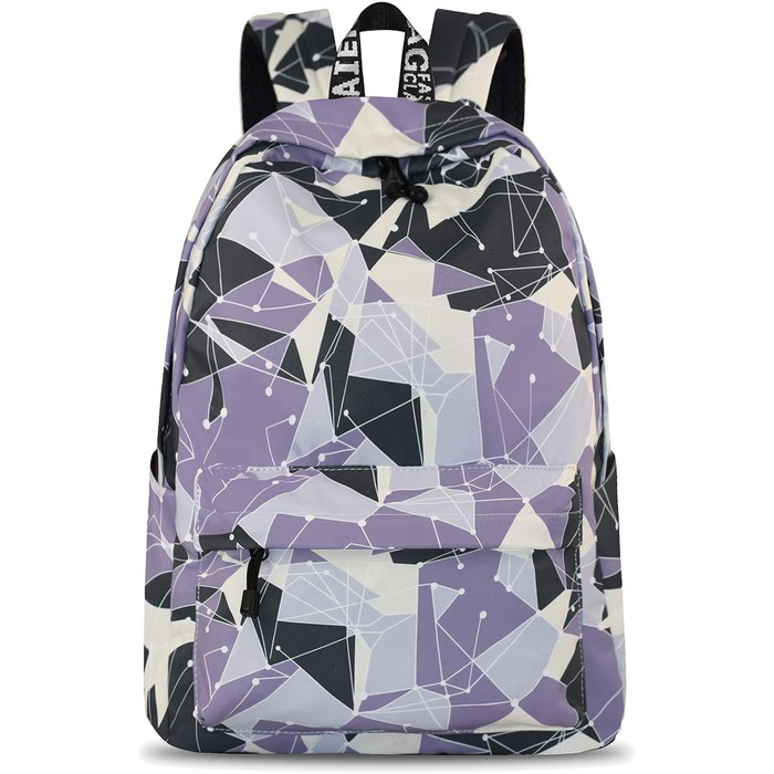 Шкільний рюкзак для дівчаток та хлопців: модний, водонепроникний, з відділенням для ноутбука (геометрія)
