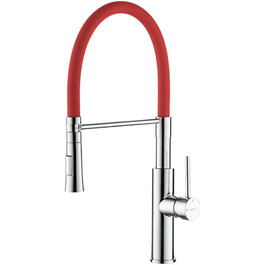 Кухонний змішувач Ibergrif з душем, гнучкий вилив, червоний