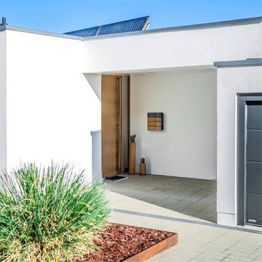 Поштовий ящик Metzler Anton антрацит з дерев'яною текстурою, настінний, з відділенням для газет та гравіюванням імені